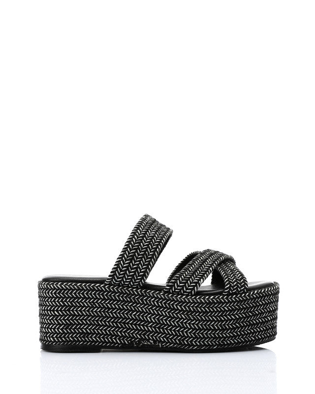 JAL-DJTV-025 Cross Straps Braided Heeled Slipper