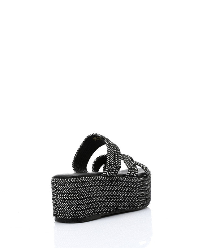 JAL-DJTV-025 Cross Straps Braided Heeled Slipper