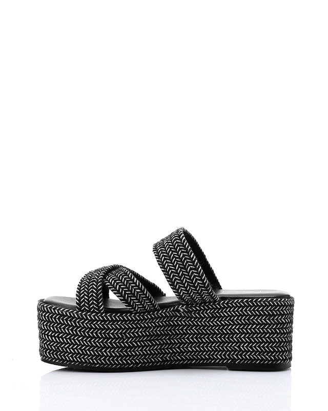 JAL-DJTV-025 Cross Straps Braided Heeled Slipper