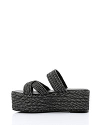JAL-DJTV-025 Cross Straps Braided Heeled Slipper
