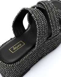 JAL-DJTV-025 Cross Straps Braided Heeled Slipper
