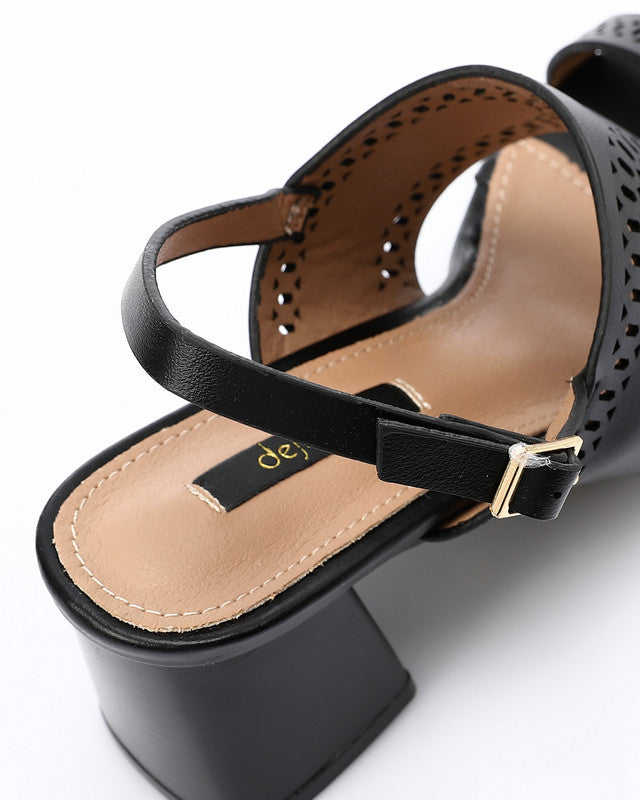 JAL-DJTV-028 Perforated Heeled Sandals