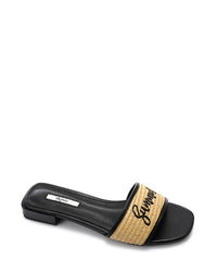 JAL-DJTV-029 Embroidered Flat Leather Slipper