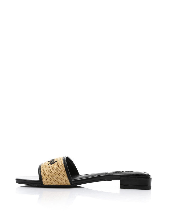 JAL-DJTV-029 Embroidered Flat Leather Slipper