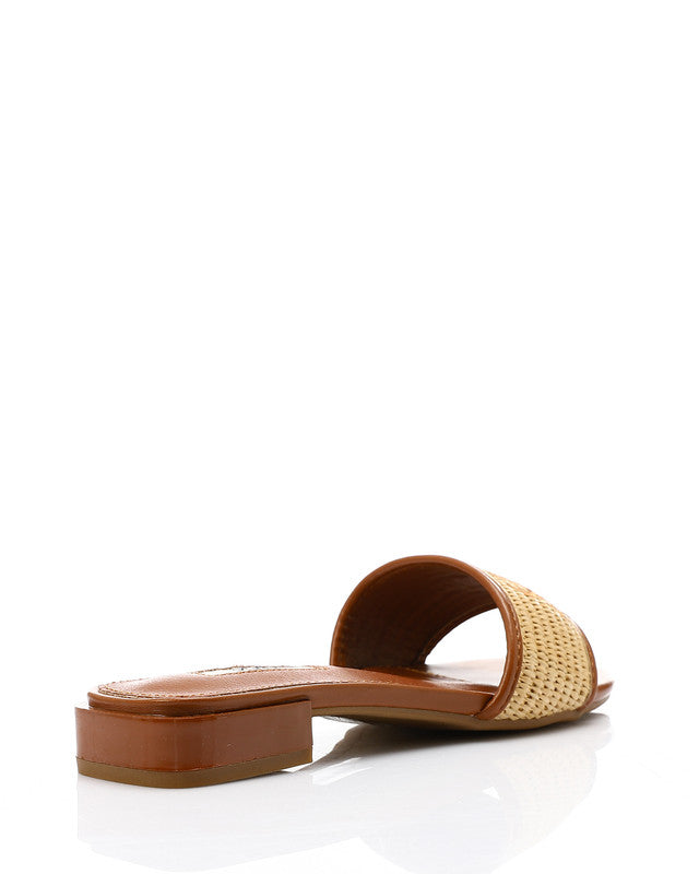 JAL-DJTV-029 Embroidered Flat Leather Slipper