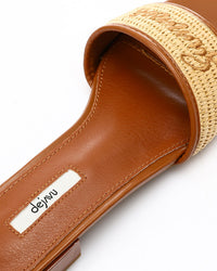JAL-DJTV-029 Embroidered Flat Leather Slipper