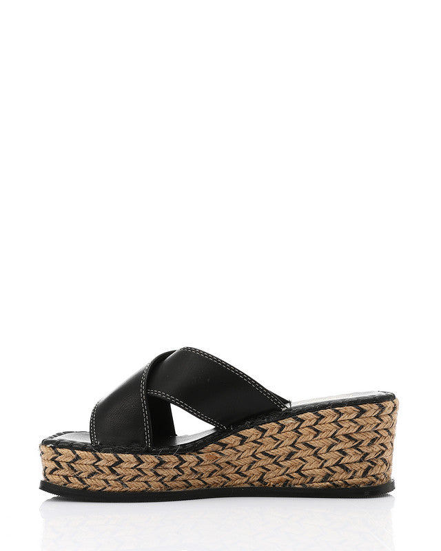 JAL-DJTV-030 Cross Straps Wedge Slipper
