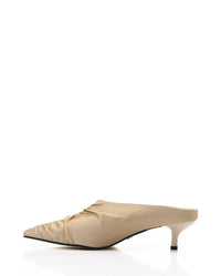 JAL-DJTV-038 Stitched Details Mid Heel Mules