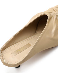 JAL-DJTV-038 Stitched Details Mid Heel Mules