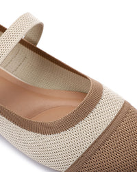 JAL-DJTV-039 Canvas Beige & Black Mary Jane Flat