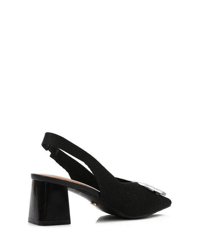 JAL-DJTV-040 Decorative Buckle Ribbed Pump