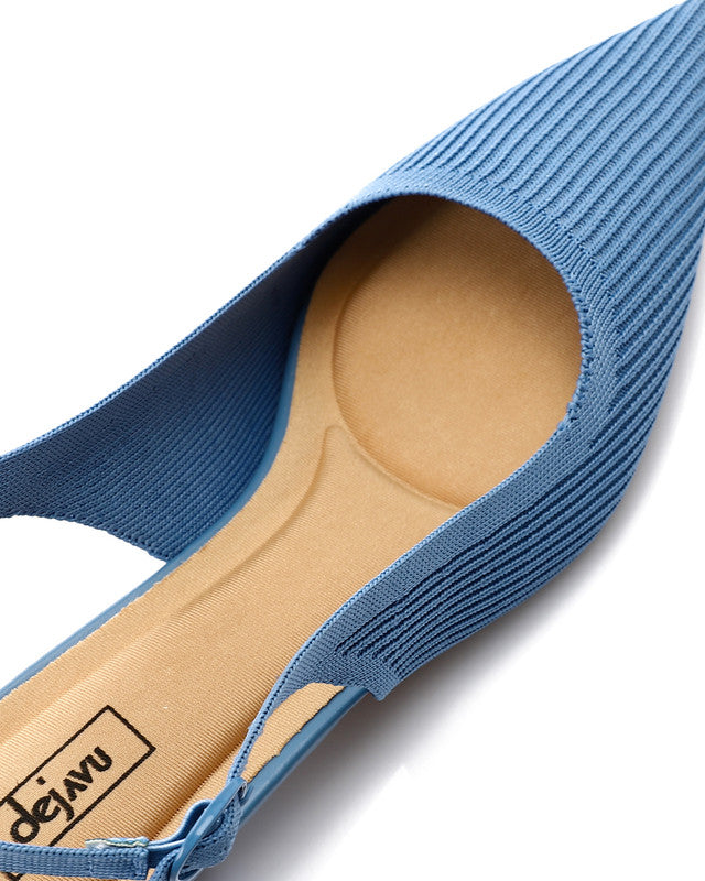 JAL-DJTV-043 Pointed Ribbed Mid Heel Pump