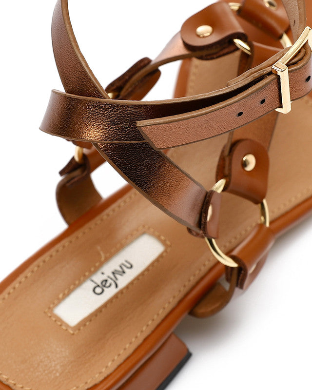 JAL-DJTV-047 Mid Heel Ankle Strap Sandal