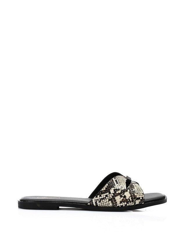 JAL-DJTV-048 Reptile Toe Shape Flat Slipper