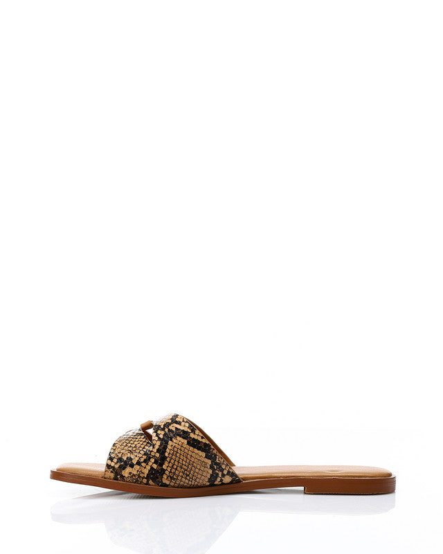 JAL-DJTV-048 Reptile Toe Shape Flat Slipper