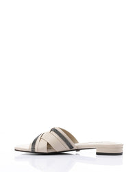 JAL-DJTV-050 Black Luxe Crisscross Slide Slipper