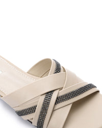 JAL-DJTV-050 Black Luxe Crisscross Slide Slipper