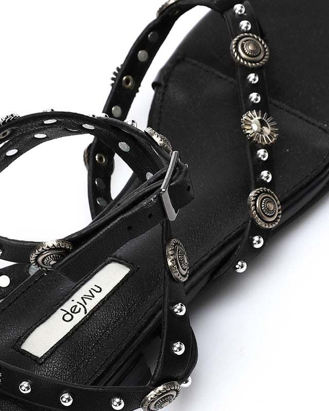 JAL-DJTV-051 Studded Strap Thong Sandal