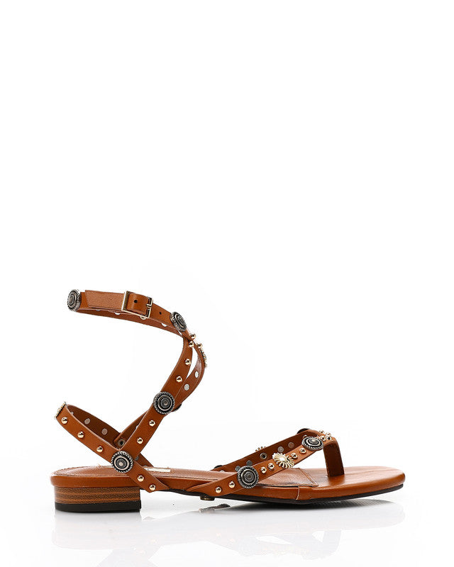 JAL-DJTV-051 Studded Strap Thong Sandal