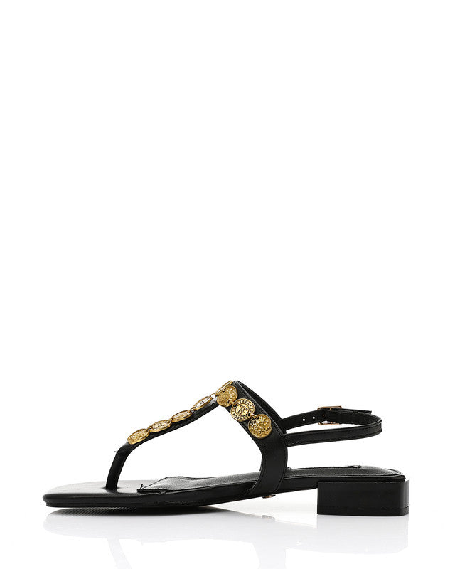 JAL-DJTV-052 Decorative Coinse Buckle Closure Sandal