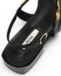 JAL-DJTV-052 Decorative Coinse Buckle Closure Sandal