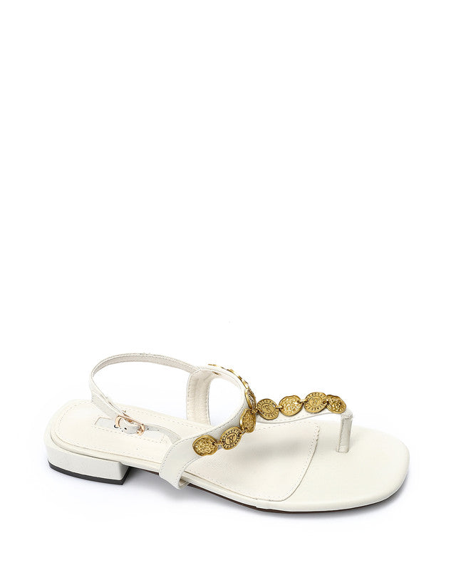 JAL-DJTV-052 Decorative Coinse Buckle Closure Sandal