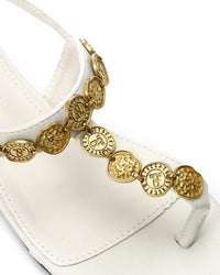 JAL-DJTV-052 Decorative Coinse Buckle Closure Sandal