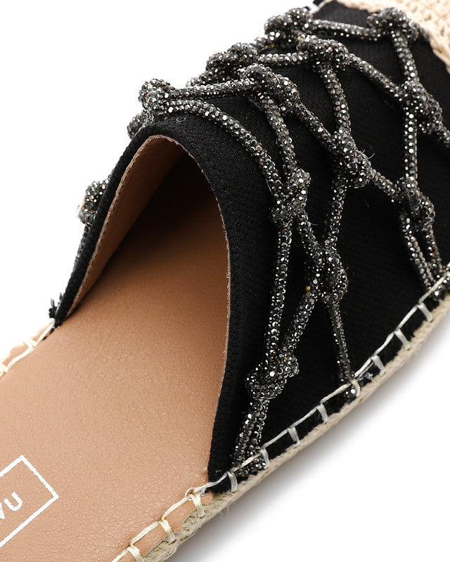 JAL-DJTV-053 Round Toecap Strassy Mules