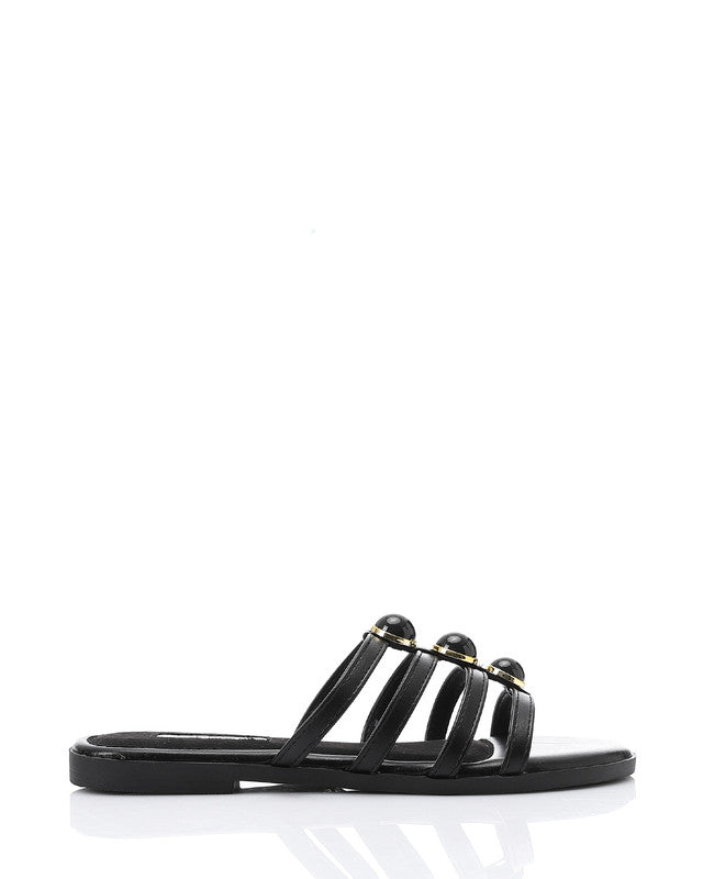 JAL-DJTV-057 Multi-Strap Slipper - Black