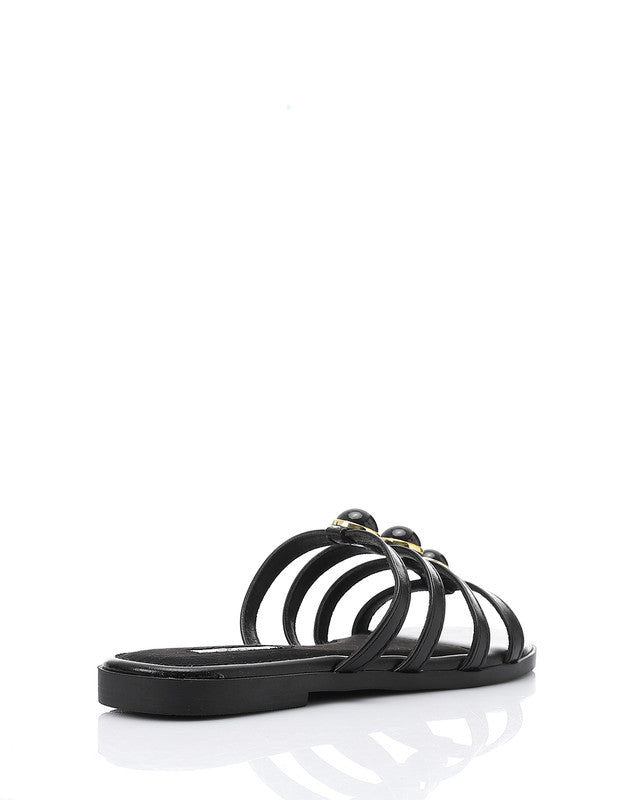 JAL-DJTV-057 Multi-Strap Slipper - Black