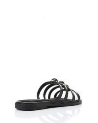 JAL-DJTV-057 Multi-Strap Slipper - Black