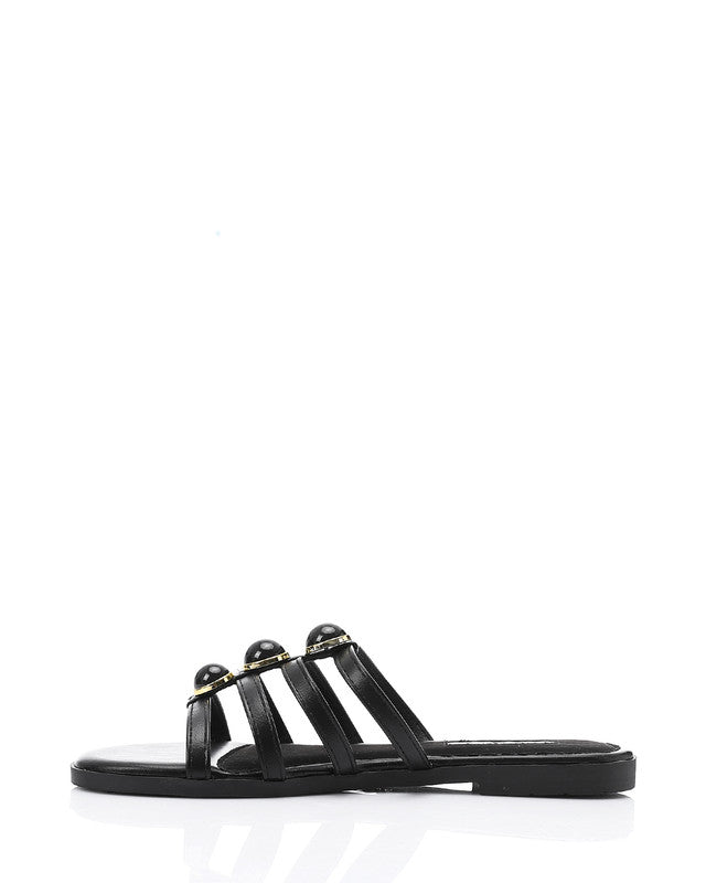 JAL-DJTV-057 Multi-Strap Slipper - Black