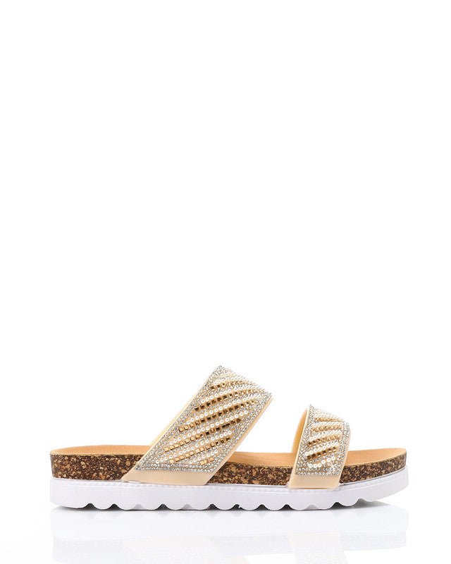 KND-DJTV-009 Double Strap Embellished Slipper