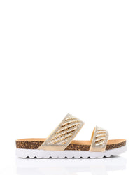 KND-DJTV-009 Double Strap Embellished Slipper