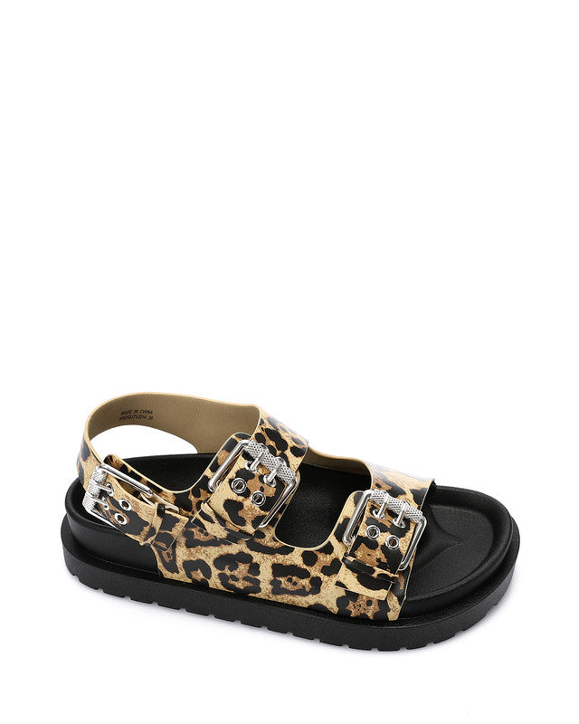 KND-DJTV-014 Triple Buckles Leopard Sandal