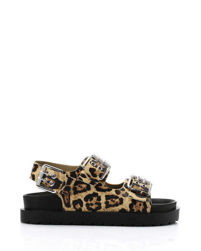 KND-DJTV-014 Triple Buckles Leopard Sandal