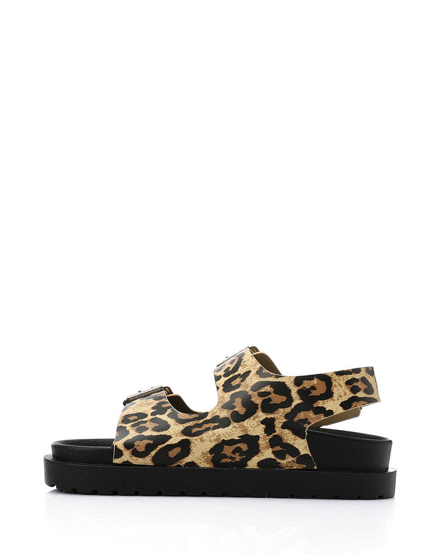 KND-DJTV-014 Triple Buckles Leopard Sandal