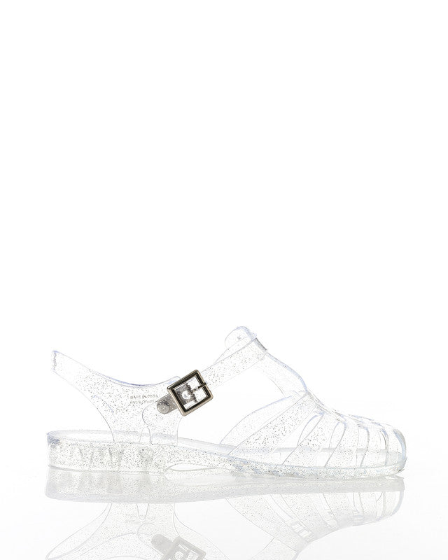 KND-DJTV-016 Glittery Transparent  Flat Sandals