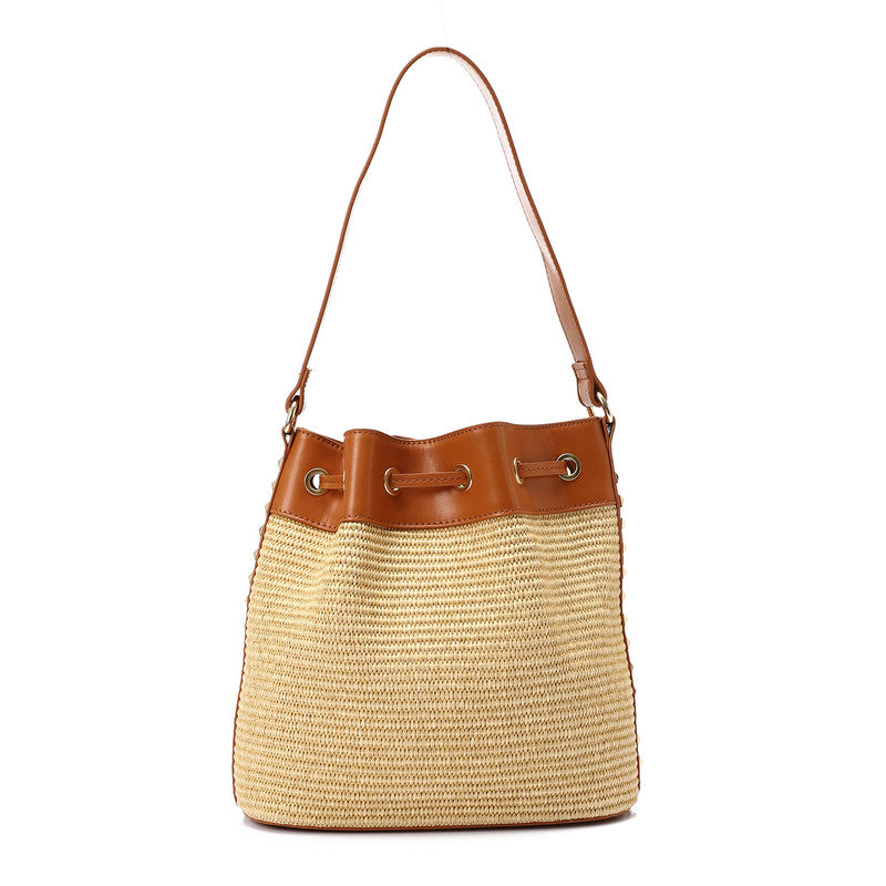 LID-DJTV-009 Studded Drawstring Shoulder Bag