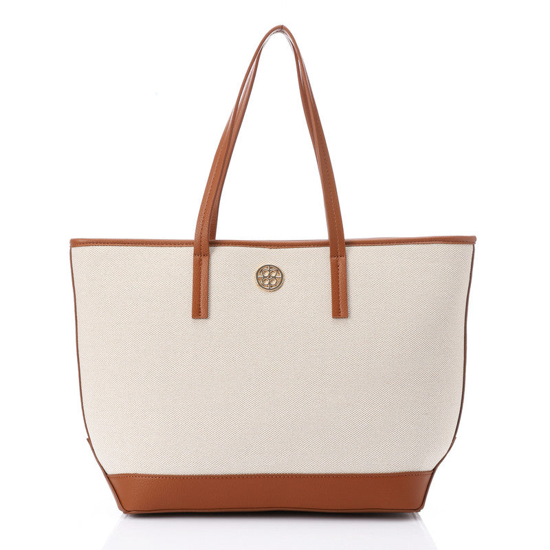 LID-DJTV-017 Camel & Beige Stitched Shoulder Bag