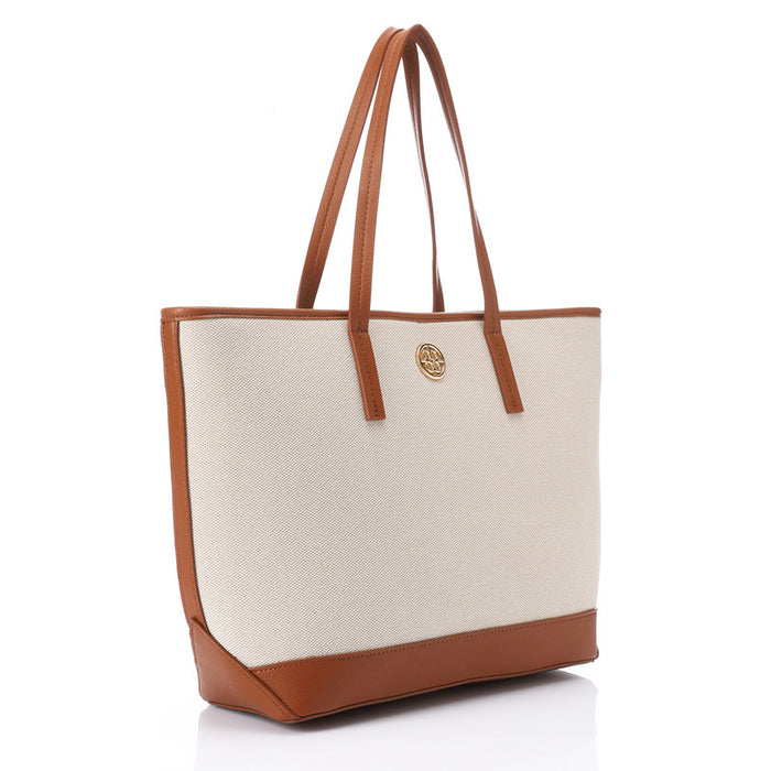 LID-DJTV-017 Camel & Beige Stitched Shoulder Bag