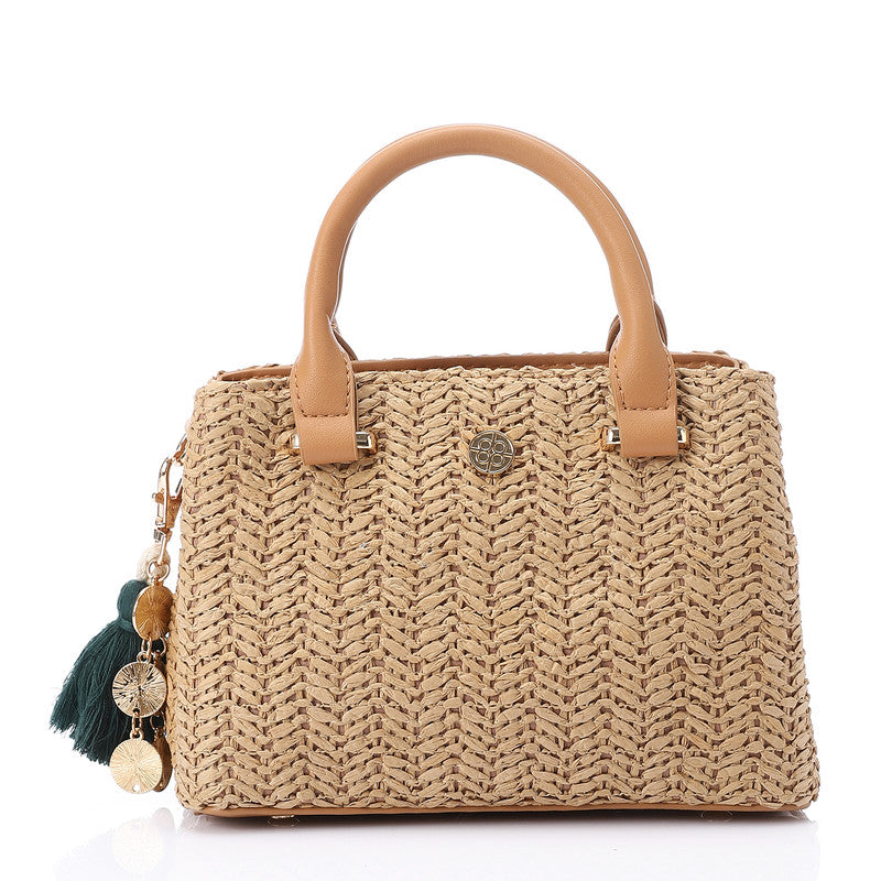 LID-DJTV-022 Straw Cross Body Bag - Havana