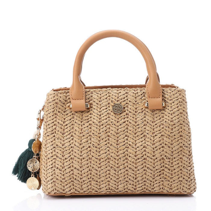 LID-DJTV-022 Straw Cross Body Bag - Havana