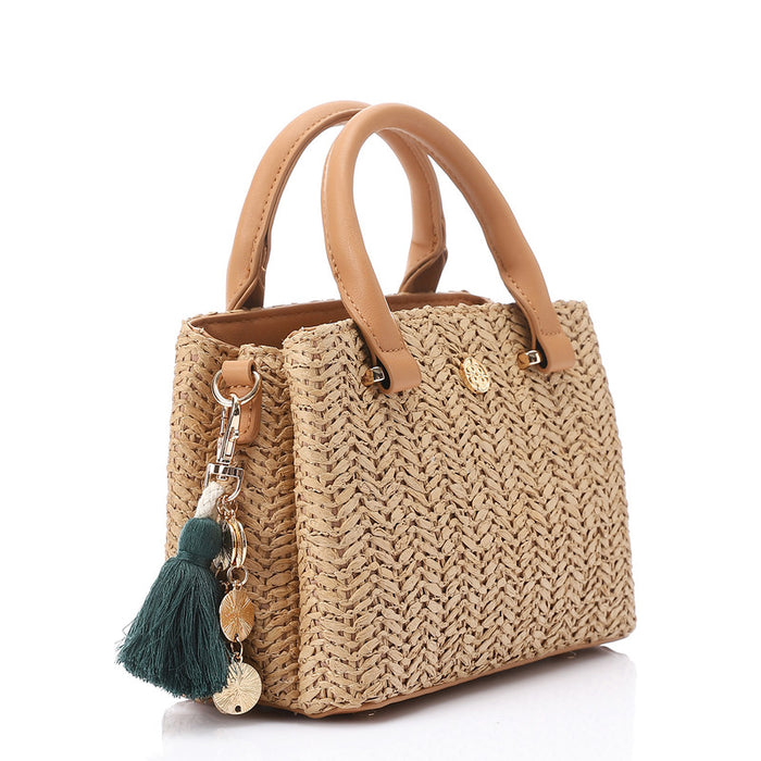 LID-DJTV-022 Straw Cross Body Bag - Havana