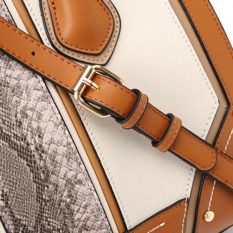 LID-DJTV-025 Stitched Pattern Top Handle Bag