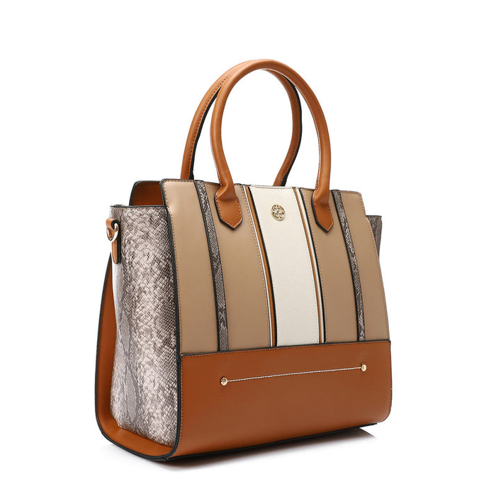 LID-DJTV-026 Tri-Tone Reptile Top Handle Bag