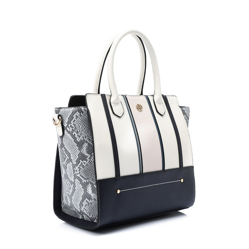LID-DJTV-026 Tri-Tone Reptile Top Handle Bag