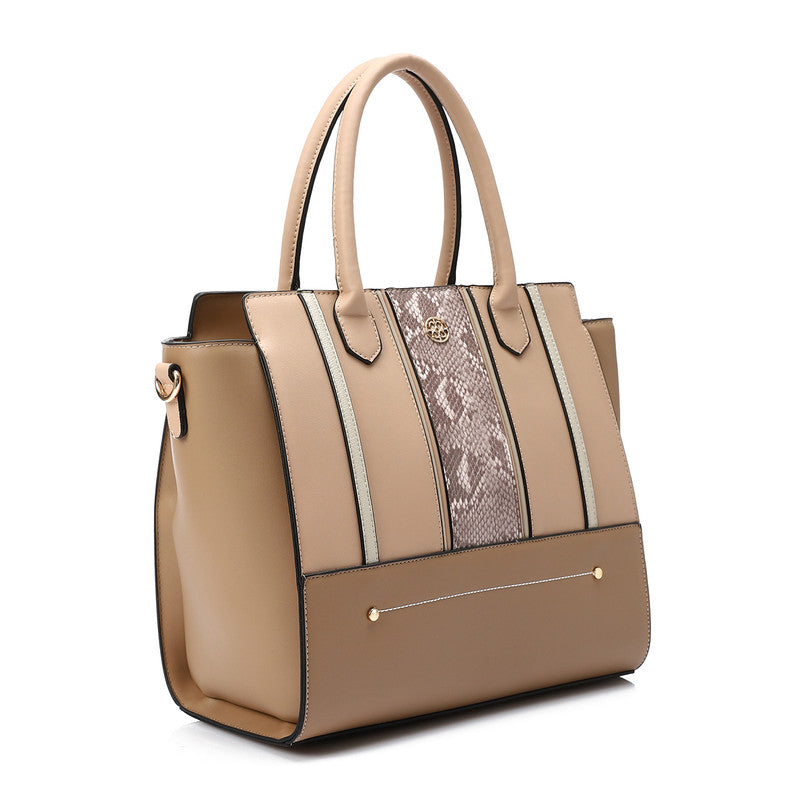 LID-DJTV-026 Tri-Tone Reptile Top Handle Bag
