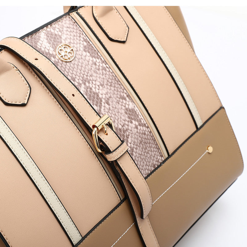 LID-DJTV-026 Tri-Tone Reptile Top Handle Bag