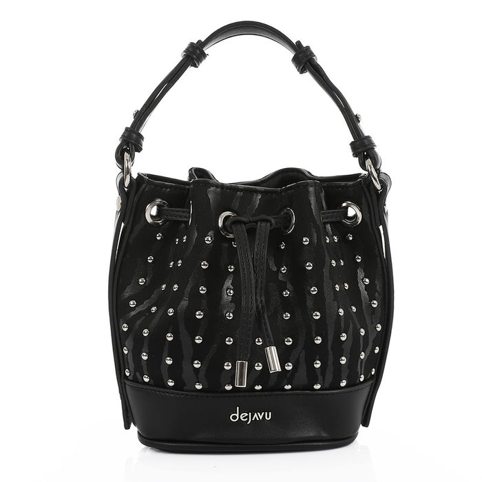 LID-DVTV-036 Zebra Studded Bucket Bag